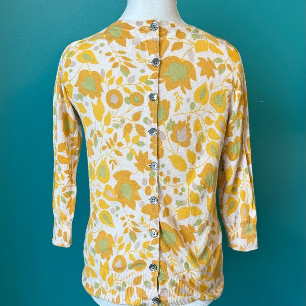 Boden Button Back Wool Cotton Patterned Sweater M… - image 2